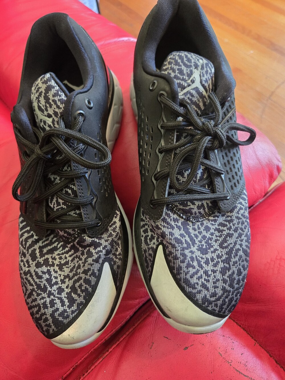 Jordan Black and Gray Low-Top Athletic Sneakers